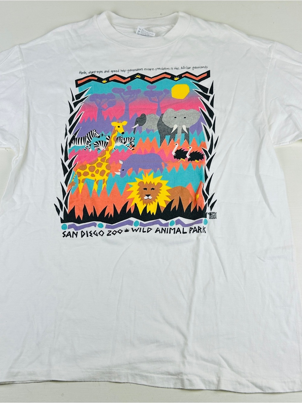 Hanes Beefy T VTG 90s San Diego Zoo T-Shirt XL White Single Stitch Wild Life